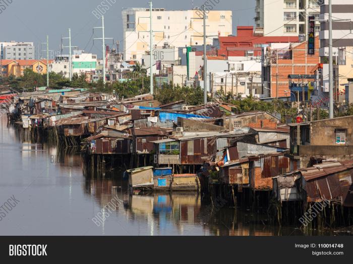 Riverside polluted slum poverty