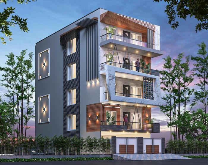 Bangalore architect plex storey facing bungalow outer exterior duplex