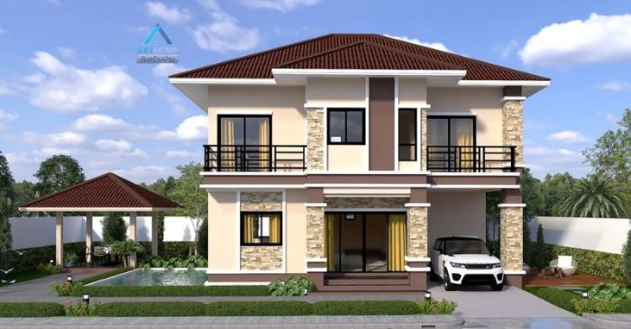 Desain rumah minimalis 2 lantai dan kontrakan