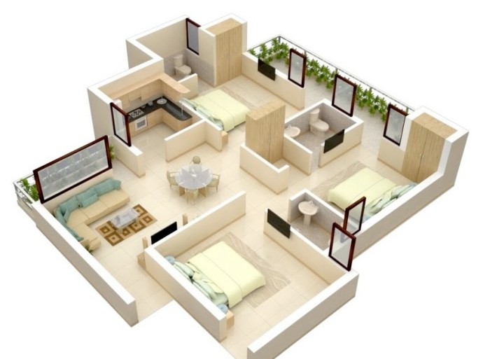 Desain rumah luas tanah 9 x 3