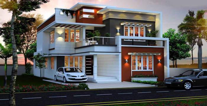 Desain rumah mewah tampak samping