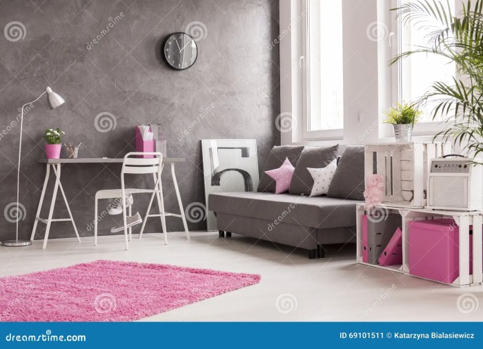 Wohnzimmer grau rosa weiss