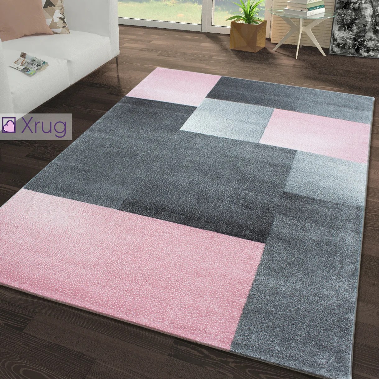 Teppich wohnzimmer grau rosa