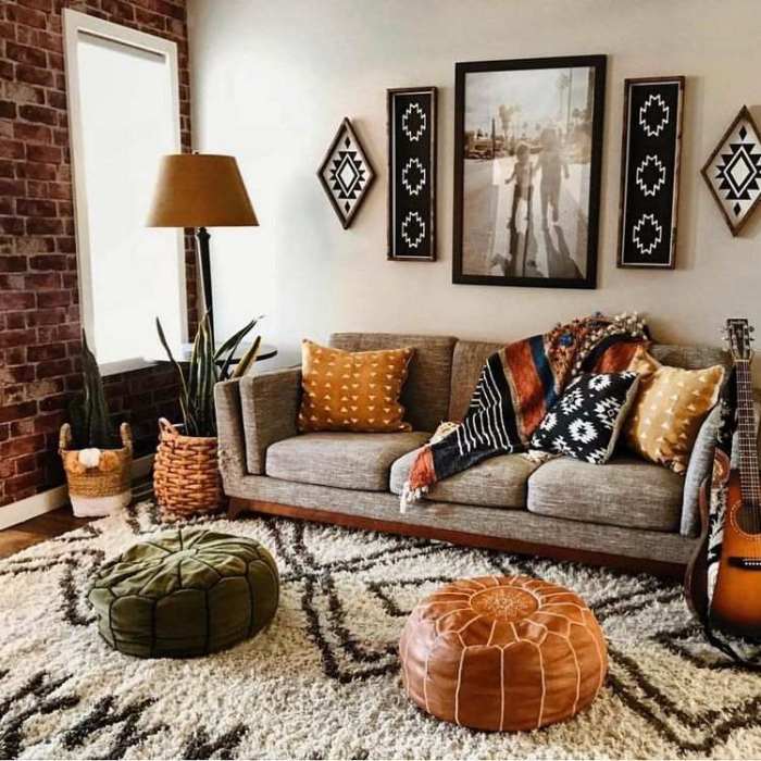 Boho teppich wohnzimmer